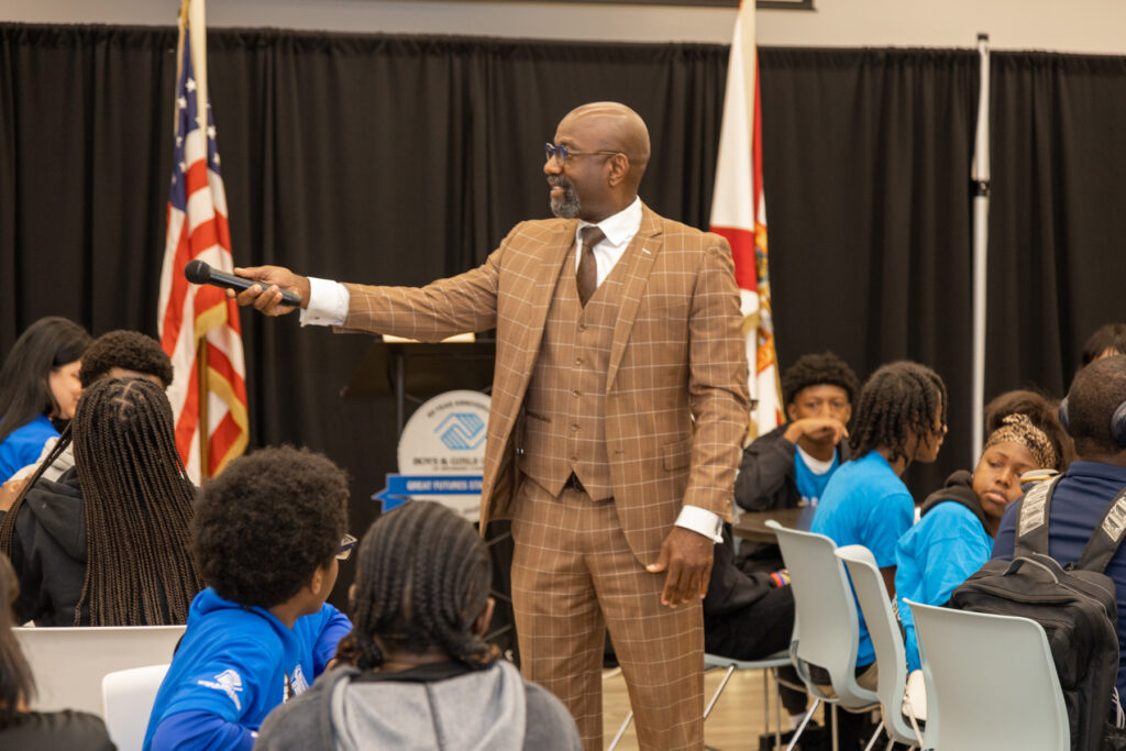 Guest at the BGCBC Annual Career Day addressing members.