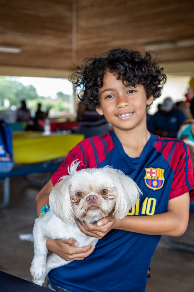 Family Fun Boys and Girls Club Member with dog
