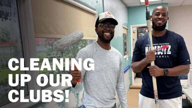 Two Volunteers at or Cleaning Up our clubs event