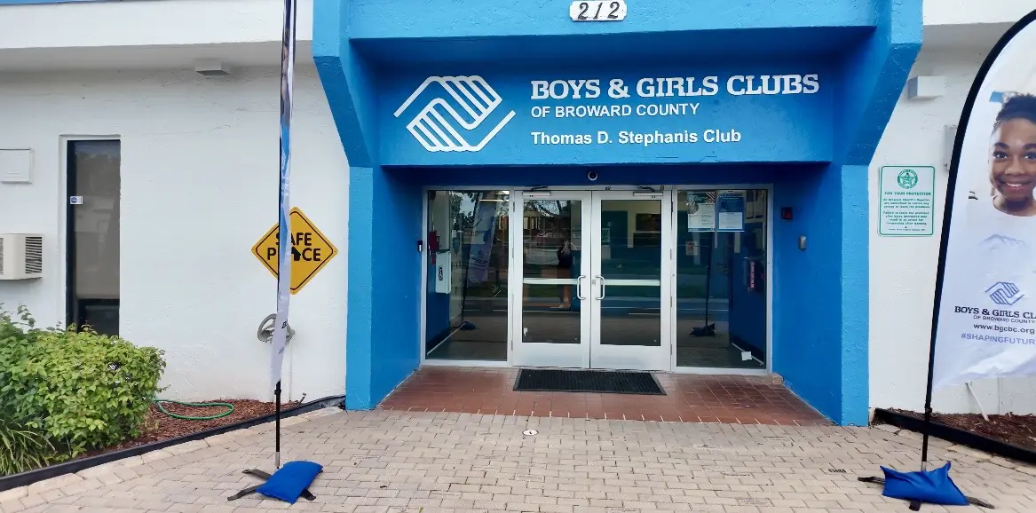 The White and Blue Exterior of the Thomas D. Stephanis Boys & Girls Club of Broward County