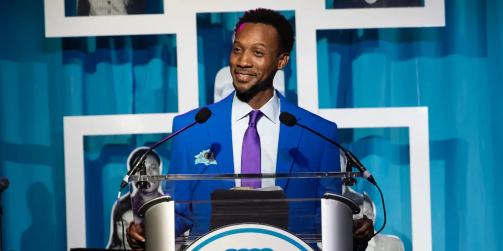 Torey Alston on stage at the 2024 Youth of the Year / BGCBC Hall of Fame celebration