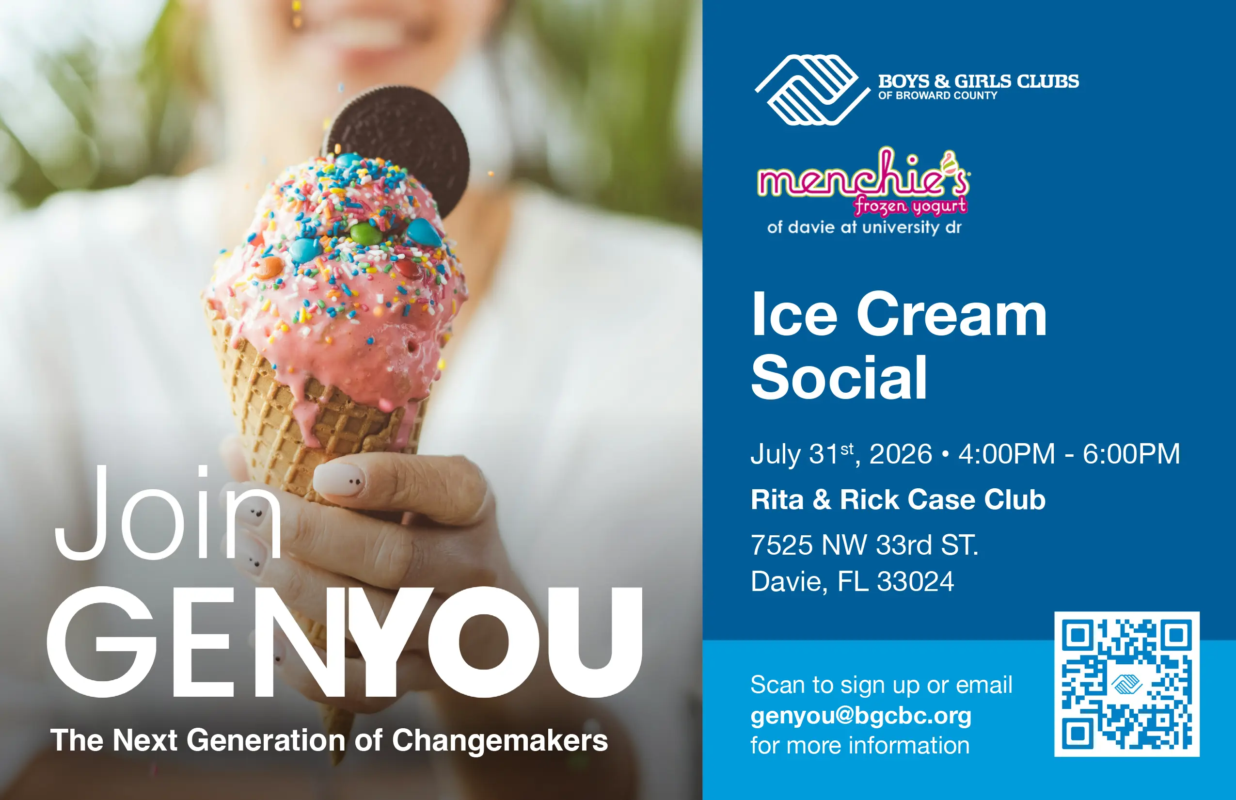Join GenYOU Ice Cream Social flyer